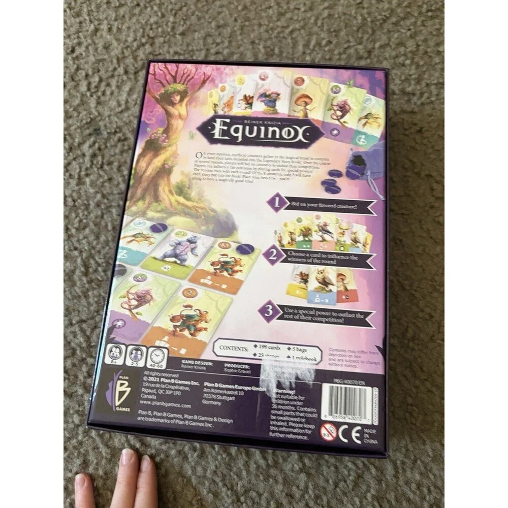 Equinox Purple Edition Board Game Reiner Knizia By Plan B